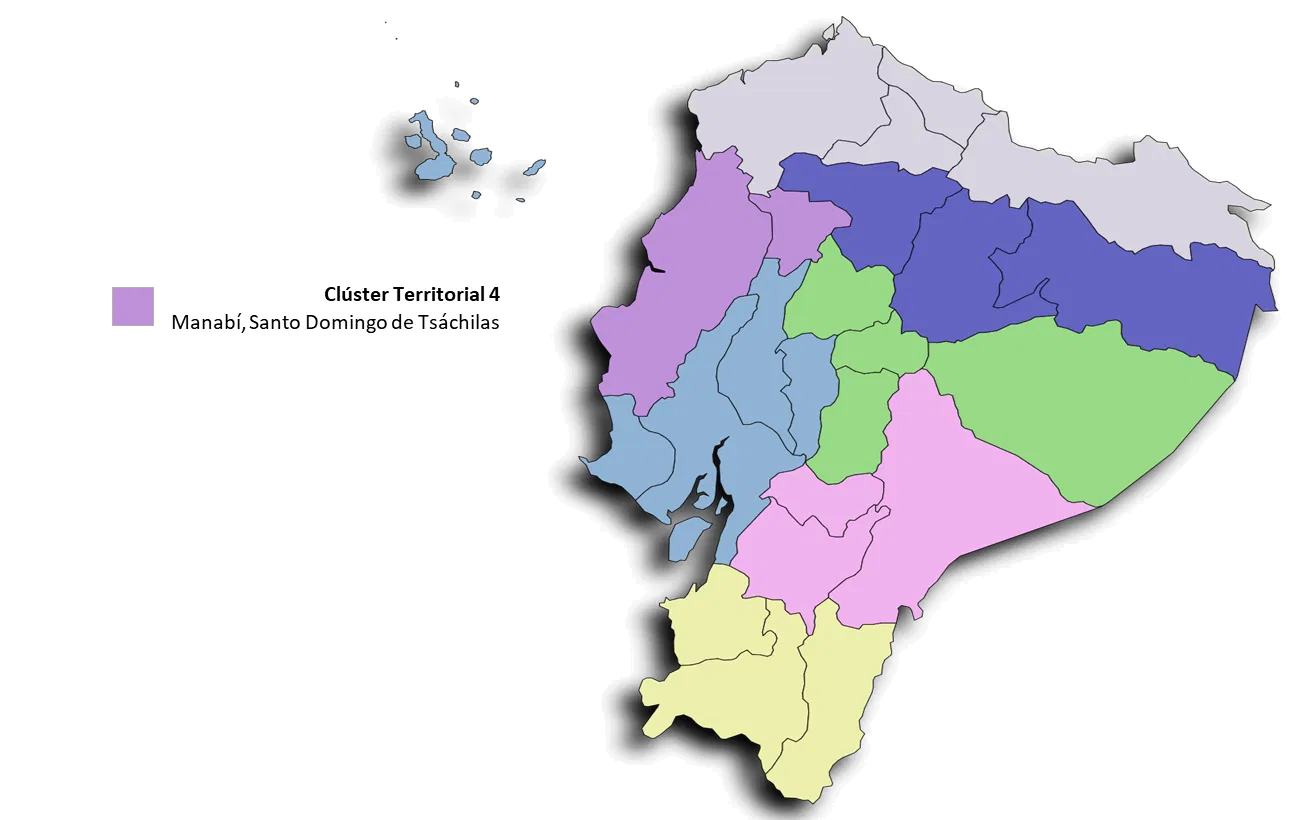 Mapa del cluster 4 Territorial